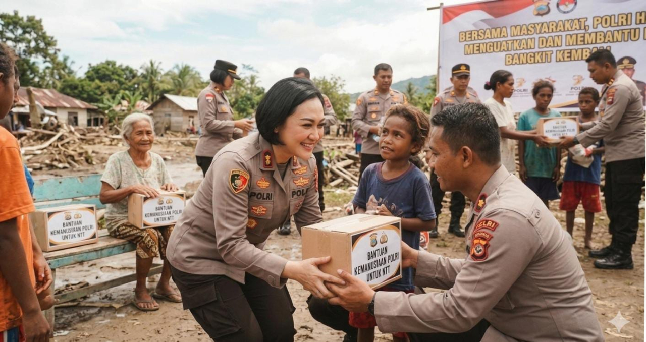 Bersama Masyarakat, TNI-POLRI Bergerak Kuatkan Bantu, dan Menemani NTT Bangkit Kembali