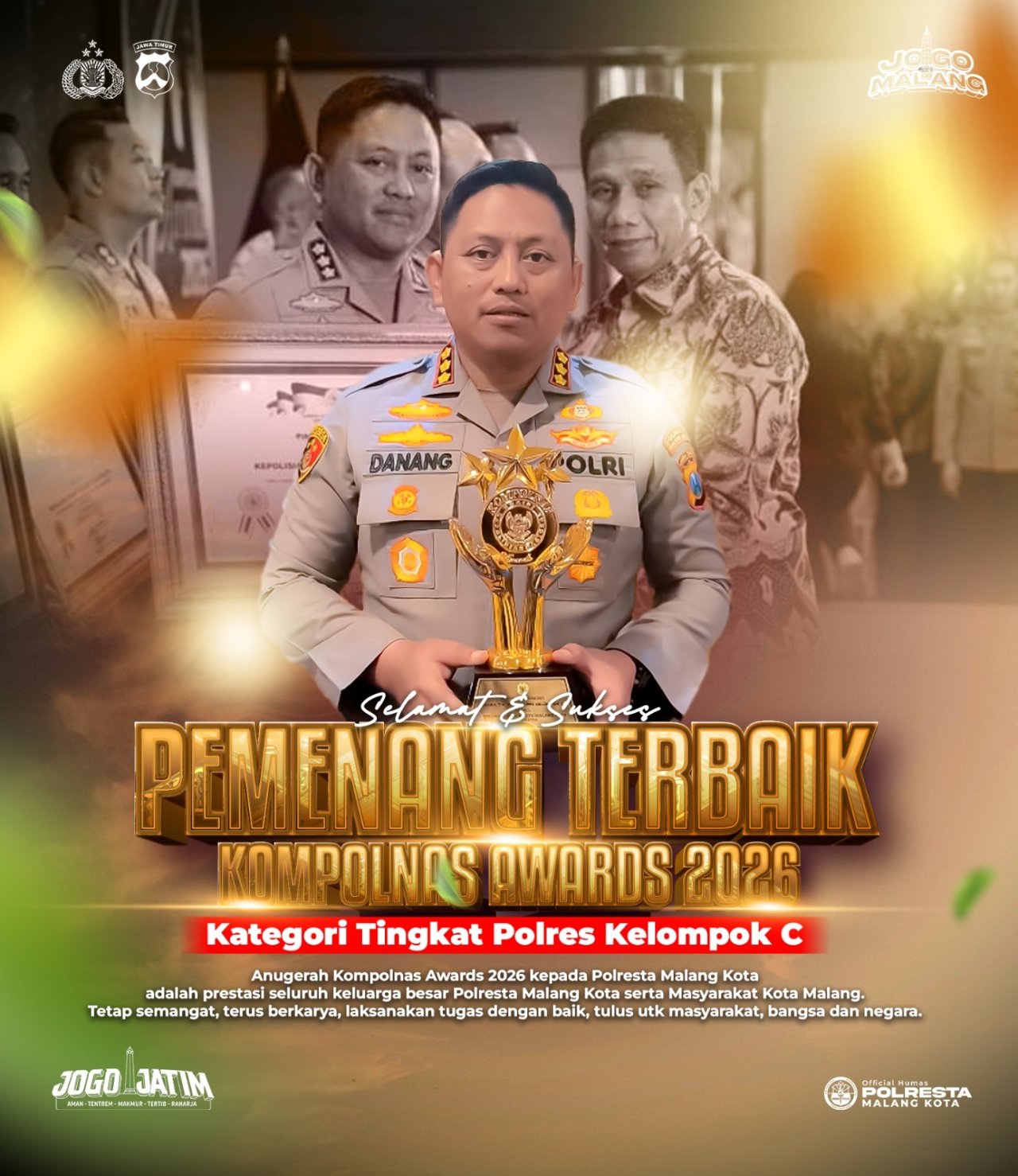 Polresta Malang Raih Kompolnas Awards 2026, Terbaik Nasional Kategori Polres Kelompok C